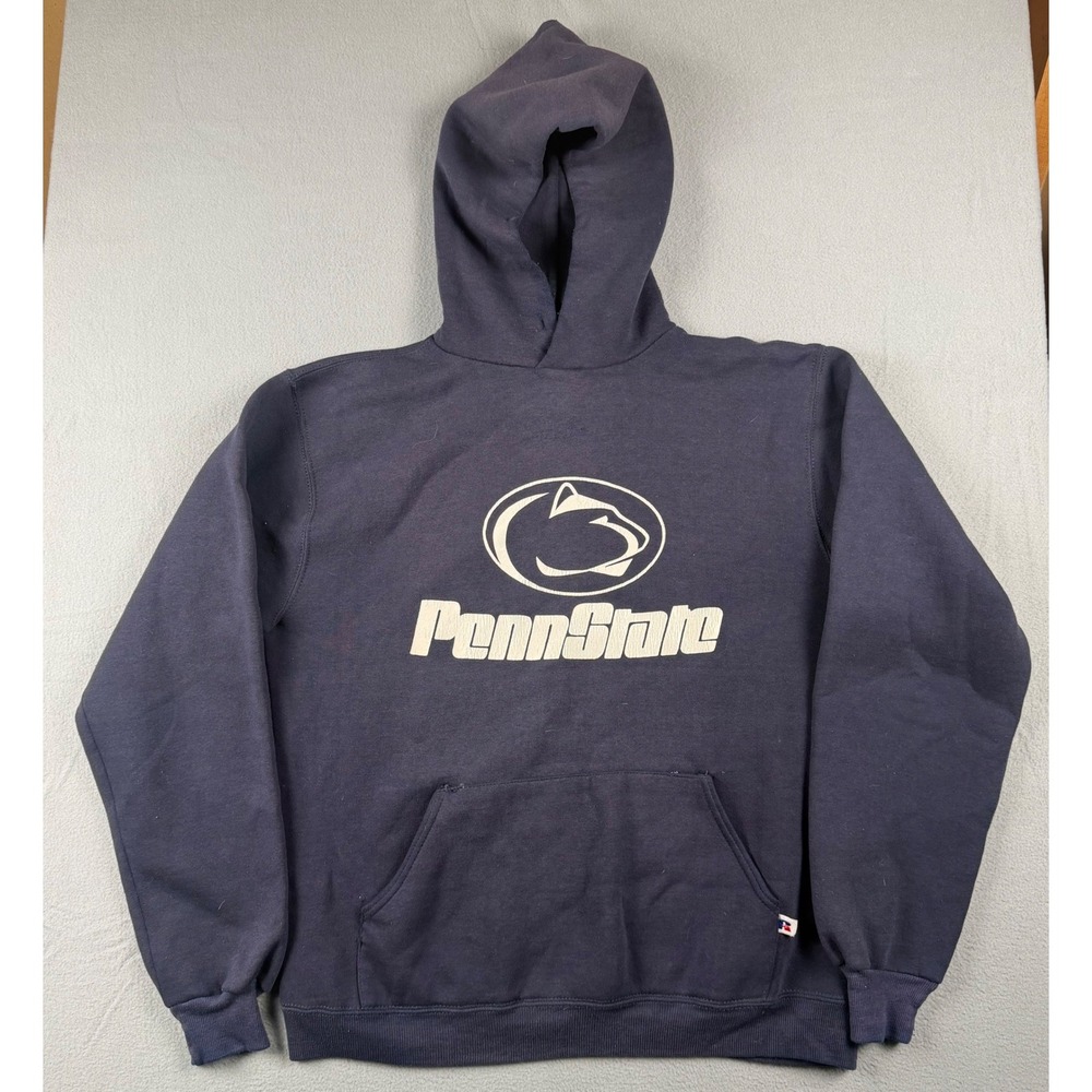 Vintage Russell Athletic Penn State Hoodie Navy Blue 90s Made in USA Mens Medium